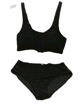 Vimpunec Womens Bikini Size Large Textured High Waist Swimsuit NWT